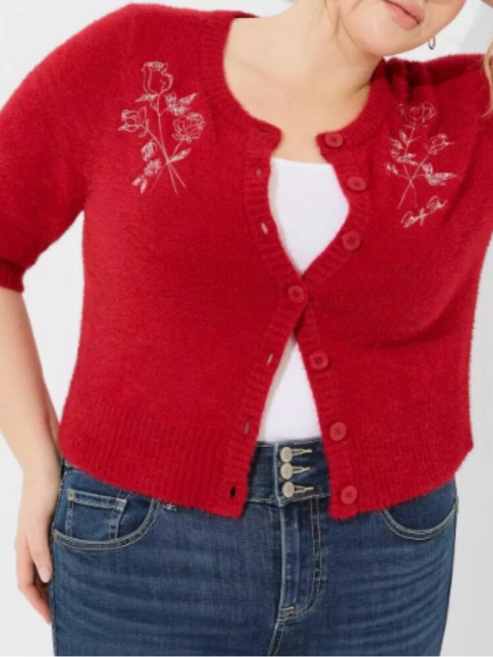 torrid marilyn Monroe Short-Sleeve Embroidered shrug